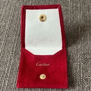 Authentic Cartier Red and White Jewelry Pouch